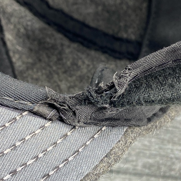 VTG P Caps USA Wool Hat Adult Large Ear Neck Flap Gray Black Preowned - Picture 8 of 16